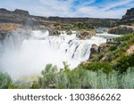 Shoeshone falls on sunny day ,Idaho,usa.