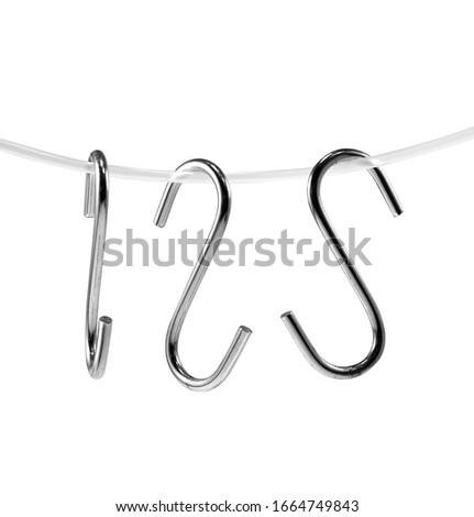 S-Hook Silver Steel Hang Isolated On White Background