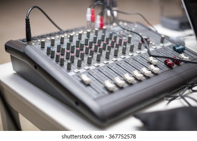 A shoot of DJ sound mixer