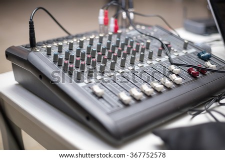A shoot of DJ sound mixer