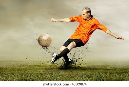 Soccer Player Kicking Ball Stock Photo 101313514 | Shutterstock