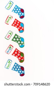 Shoot A Row Of Christmas Stockings Vertically.