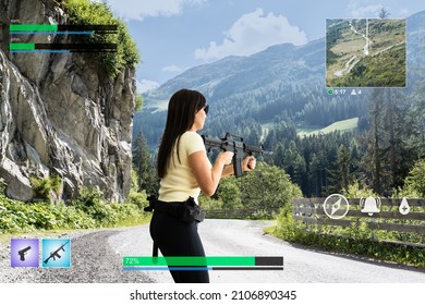 Shooter Game Screen, Online Cyber Sport Game Screenshot