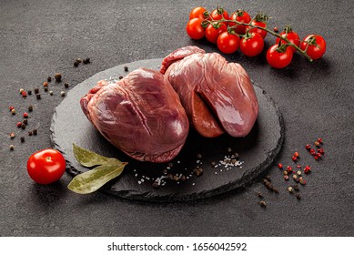 Shooting for the catalog. Raw meat products, different parts of the body. pork, beef, chicken. background image, copy space text