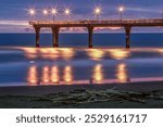 Shooting ightscape of New Brighton pier in New Zealand