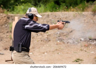 Shooting and Weapons Training. Outdoor Shooting Range