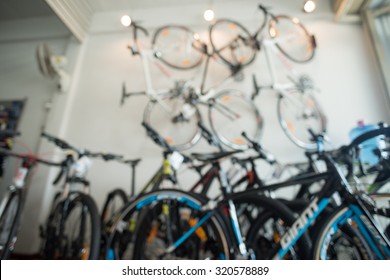 Shop bicycle for sale,blur for background.