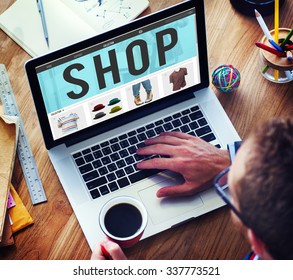 Shop Shopping Buying Paying Ordering Commercial Concept