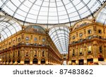 Shopping art gallery in Milan. Galleria Vittorio Emanuele II, Italy