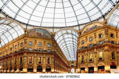 Shopping art gallery in Milan. Galleria Vittorio Emanuele II, Italy
