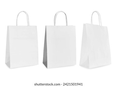 Shopping bag isolated on white, different sides