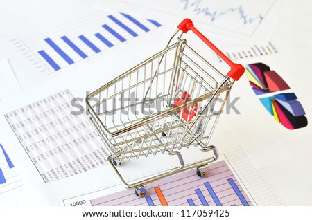 Shopping cart on a financial report
