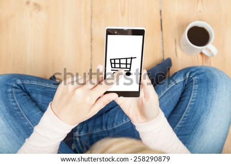 shopping cart on a smartphone