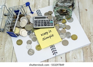 Shopping Chart Coins Calculator Keep Simple Stock Photo 553297849 ...