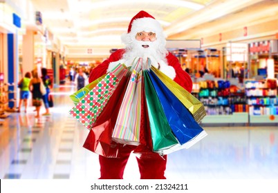 Shopping Christmas Santa In The Mall