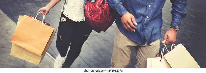 Shopping Couple Capitalism Enjoying Romance Spending Concept