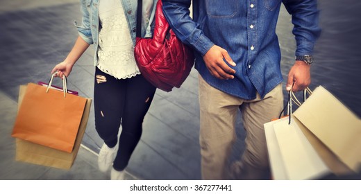 Shopping Couple Capitalism Enjoying Romance Spending Concept