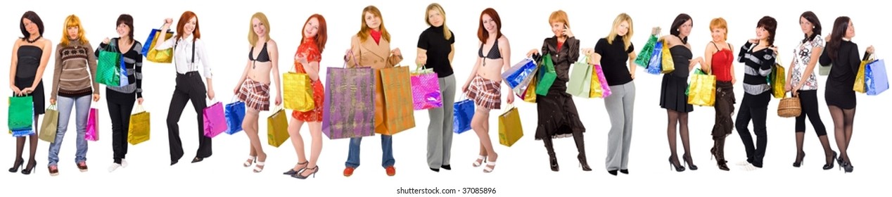 shopping girls - Shutterstock ID 37085896