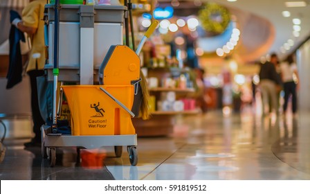 Shopping mall cleaning equipment. - Shutterstock ID 591819512