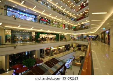 Shopping Mall, Department Store, Modern Trade Building Interior, Abstract Blur Background