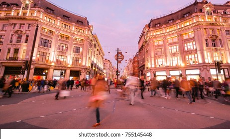 Shopping At Oxford Street, London, Christmas Day