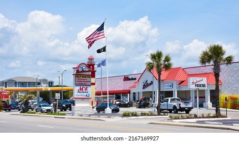 Shopping Street In North Myrtle Beach, SC, USA, June 7, 2022