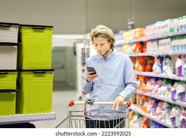 Shopping In Supermarket.(washing Powder,detergent,shampoo, Soap)