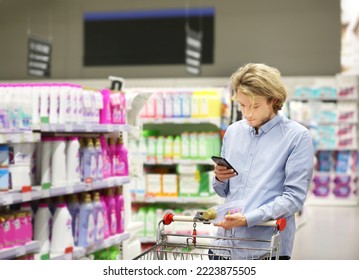 Shopping In Supermarket.(washing Powder,detergent,shampoo, Soap)