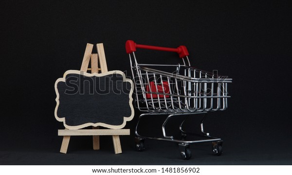 Download Shopping Trolley Mockup Black Chalk Board Stock Photo Edit Now 1481856902