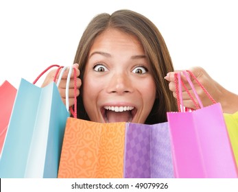 Shopping Woman Excited.