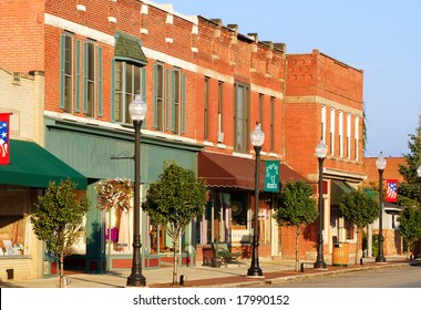 Shops And Businesses On The Main Street Of Bedford, Ohio