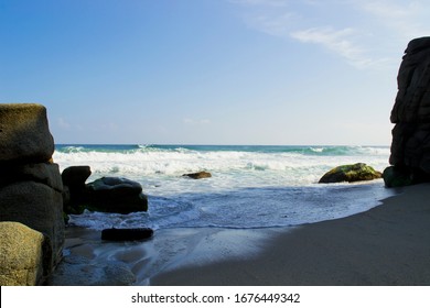 Shore In Canaveral Beach. Santa Marta, Colombia.