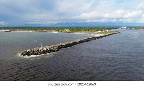 The Shore Of A Sea Port In Chiapas, Mexico View From A Cruise Ship