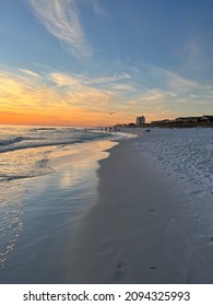 Shoreline Sunset View On Florida White Sand Beach