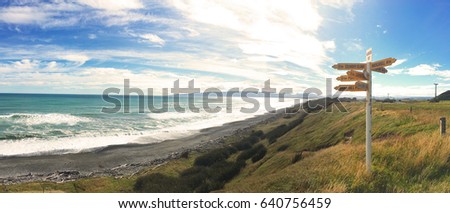 Shoreline view of McCraken's Lookout, Near of Invercargill, New Zealand