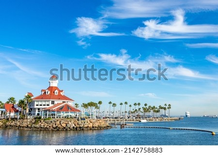 Shoreline Village in Rainbow Harbor In Long Beach, California. USA.