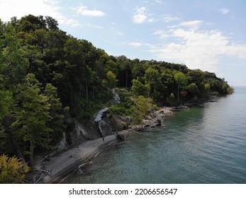 Shores Of Lake Erie From Drone View