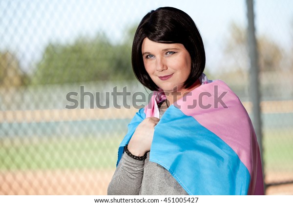 Short Black Hair Transgender Girl Pride Stockfoto Jetzt