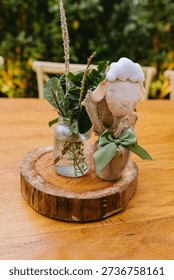 A Short of Charming Rustic Table Decor with Sheep Doll