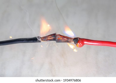 Short Circuit Electrical Wires Sparks Molten Stock Photo 1934976806 ...