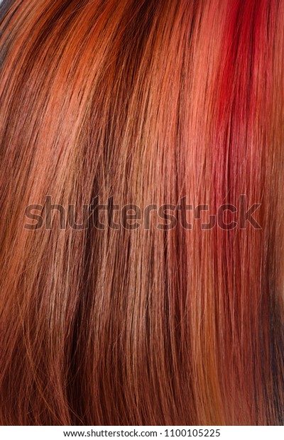 Short Fashionable Haircut Creative Colored Red Stock Image