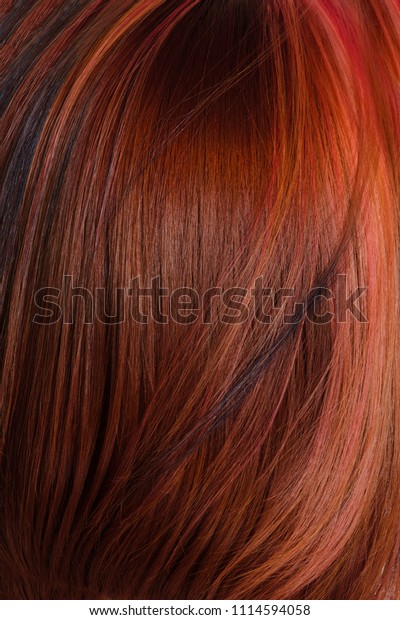 Short Fashionable Haircut Creative Colored Red Stock Photo Edit