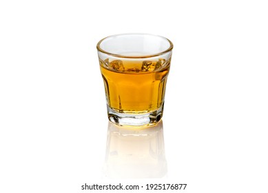a short glass of Whiskey served neat, isolated on white background