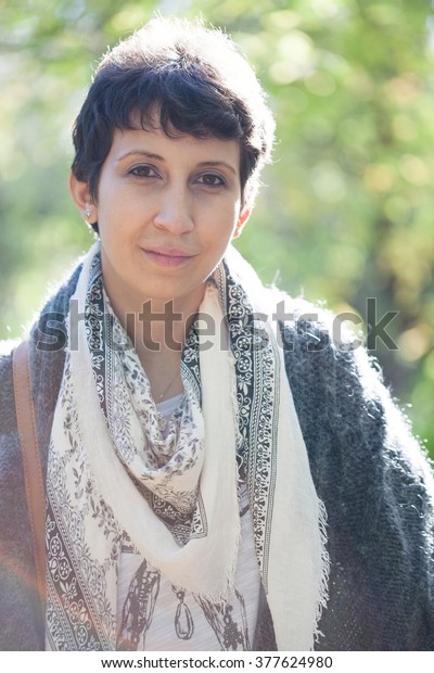 Short Haired Brown Eyed Girl Posing Stock Photo Edit Now 377624980