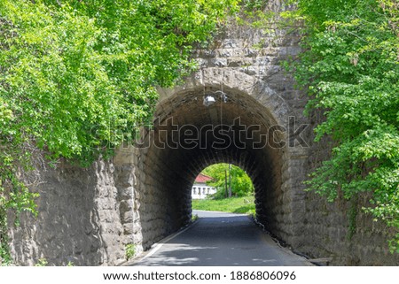 Similar – Image, Stock Photo old road with tunnel on the shores of Lake Garda