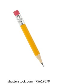 Short Pencil Isolated On White