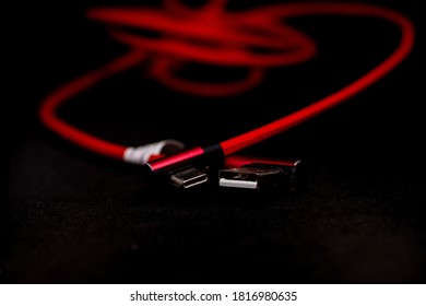 Short Red Phone Charger Cable