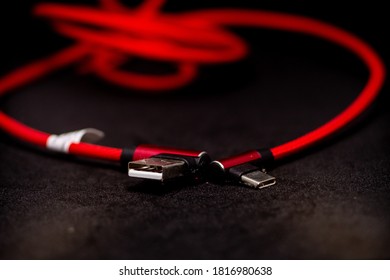 Short Red Phone Charger Cable