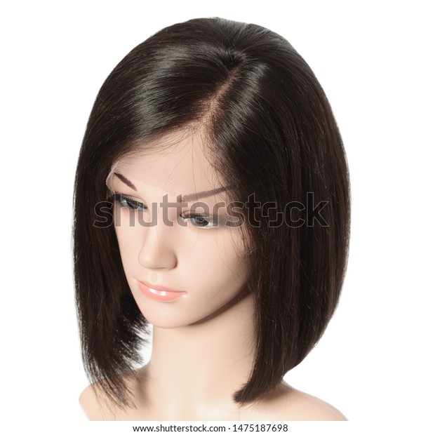 Short Straight Black Human Hair Lace Stock Photo Edit Now 1475187698