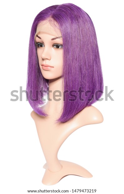 Short Straight Purple Human Hair Lace Stock Photo Edit Now